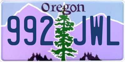 OR license plate 992JWL