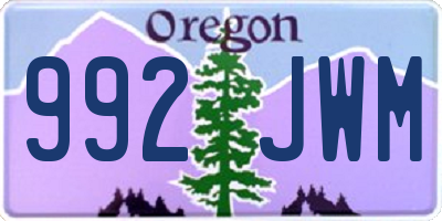 OR license plate 992JWM