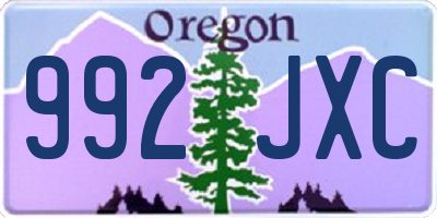 OR license plate 992JXC