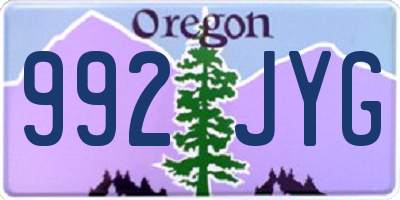 OR license plate 992JYG