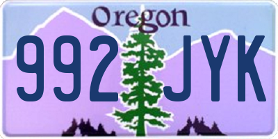 OR license plate 992JYK