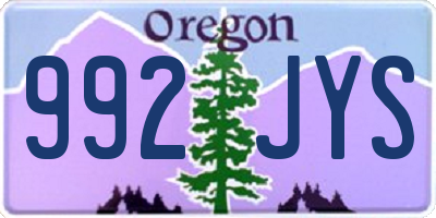OR license plate 992JYS