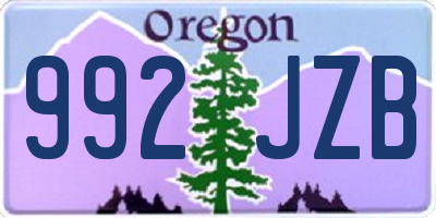 OR license plate 992JZB