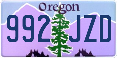 OR license plate 992JZD