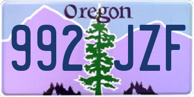 OR license plate 992JZF