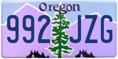 OR license plate 992JZG