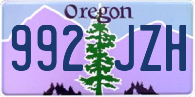 OR license plate 992JZH