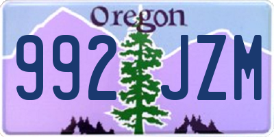 OR license plate 992JZM