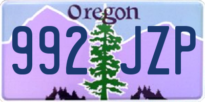 OR license plate 992JZP