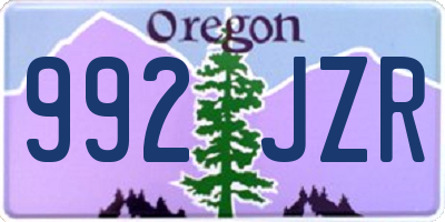 OR license plate 992JZR