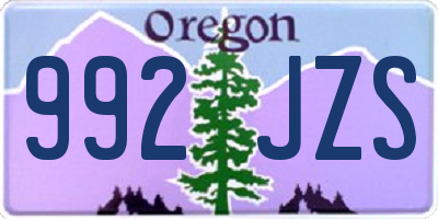 OR license plate 992JZS