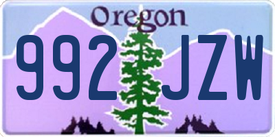 OR license plate 992JZW