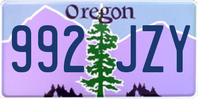 OR license plate 992JZY
