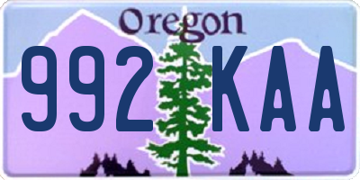OR license plate 992KAA