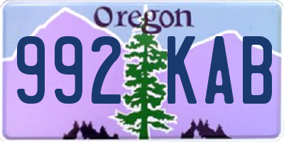 OR license plate 992KAB