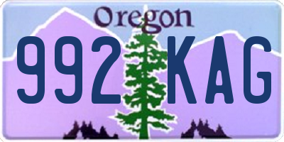 OR license plate 992KAG