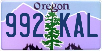 OR license plate 992KAL