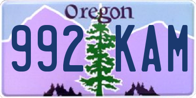 OR license plate 992KAM