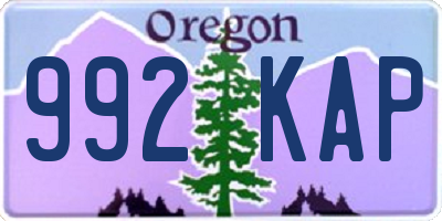 OR license plate 992KAP