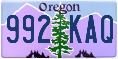 OR license plate 992KAQ