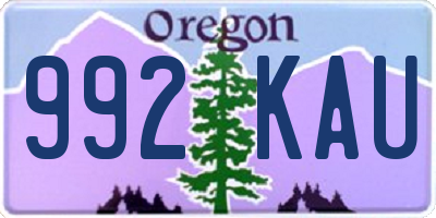 OR license plate 992KAU