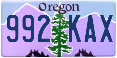 OR license plate 992KAX