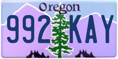 OR license plate 992KAY