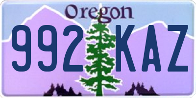 OR license plate 992KAZ