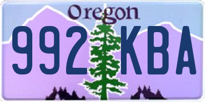 OR license plate 992KBA