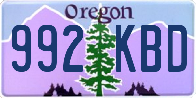 OR license plate 992KBD