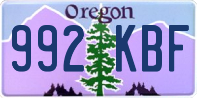OR license plate 992KBF