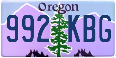 OR license plate 992KBG