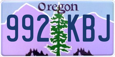 OR license plate 992KBJ