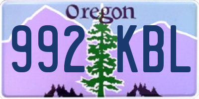 OR license plate 992KBL