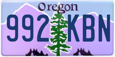 OR license plate 992KBN