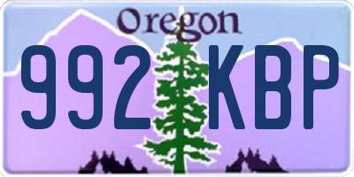 OR license plate 992KBP