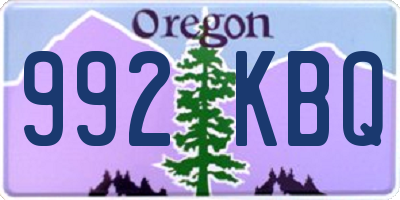OR license plate 992KBQ
