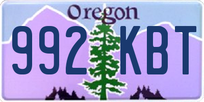 OR license plate 992KBT