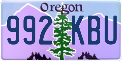 OR license plate 992KBU
