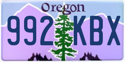 OR license plate 992KBX