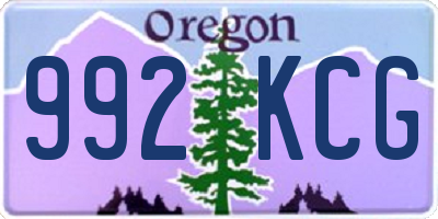 OR license plate 992KCG