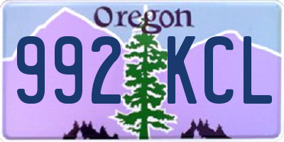 OR license plate 992KCL