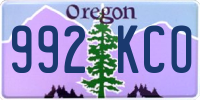 OR license plate 992KCO