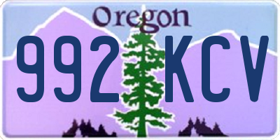 OR license plate 992KCV