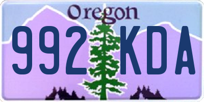 OR license plate 992KDA