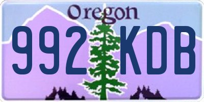 OR license plate 992KDB