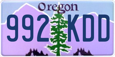 OR license plate 992KDD