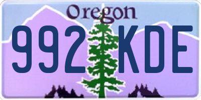 OR license plate 992KDE