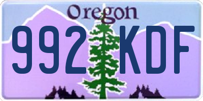 OR license plate 992KDF