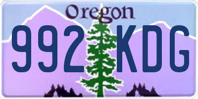OR license plate 992KDG